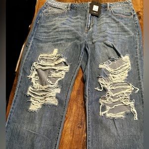 Fashion nova high rise distressed jean